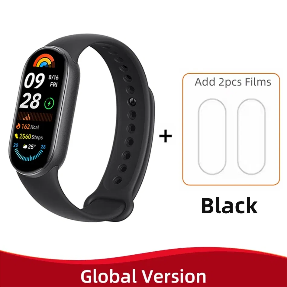 Color: SKY BLUE, Ships From: CHINA - New! Global Version Xiaomi Band 9 Mi Smart Bracelet 9 Color AMOLED 1.62" Ultra 21 Days Battery Life Miband Wrist Watch Blood