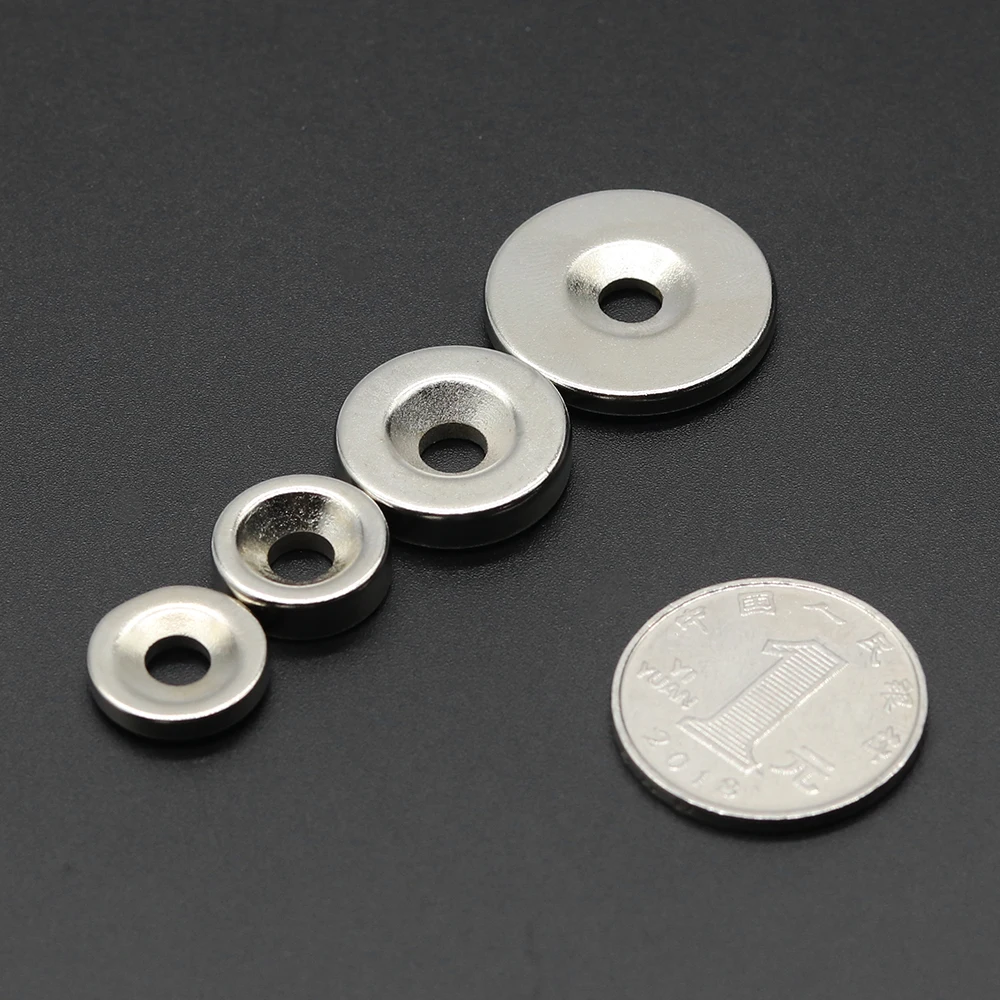 Color: grey, Size: 5m - Round Magnet 8/10/12/15/20/25/30mm x Hole3/4/5/6mm Neodymium Magnet N35 Permanent NdFeB Super Strong Powerful Magnets With hole