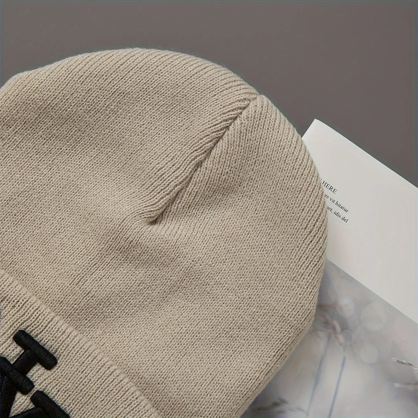 Color: Sandstone - 1/2/3pcs Unisex Winter Beanie Hats, Solid Color Knitted Warm Outdoor Caps with Embroidered NY Logo, Hand Washable, Black