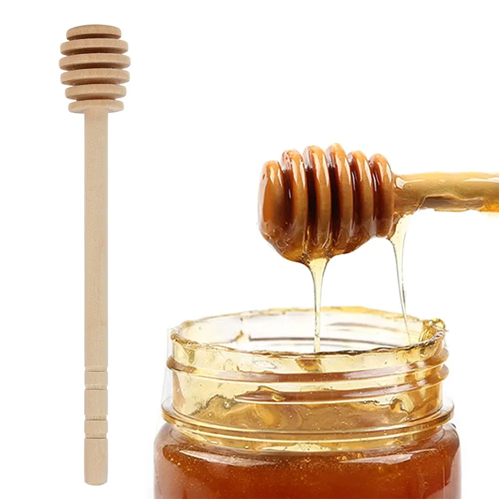 Color: Silver, Ships From: CHINA - 8/16CM Mini Wooden Honey Spoon Eco-Friendly Long Handle Mixing Stick Dessert Tool Wooden Stir Bar For Honey Jar Kitchen Supplies