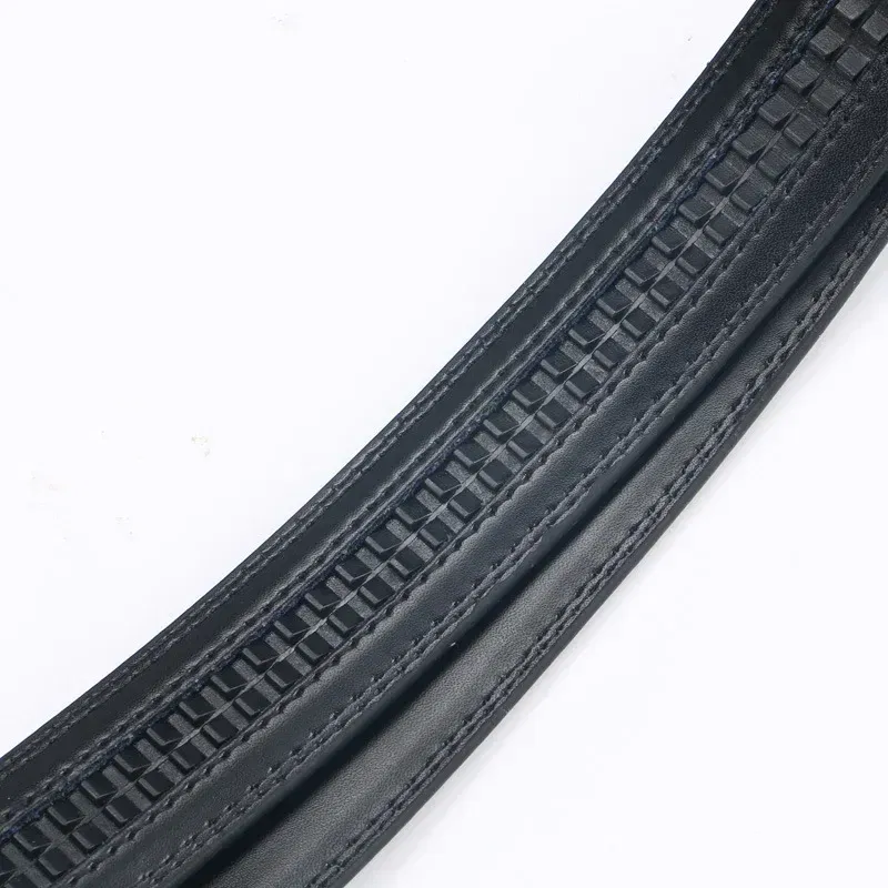 Color: black, Belt Length: 170cm - Men No Buckle 3.5cm Wide 130 140 150 160 170 cm Large Plus Size Belt Straps No Buckle for Automatic Buckle Genuine Leather Belts