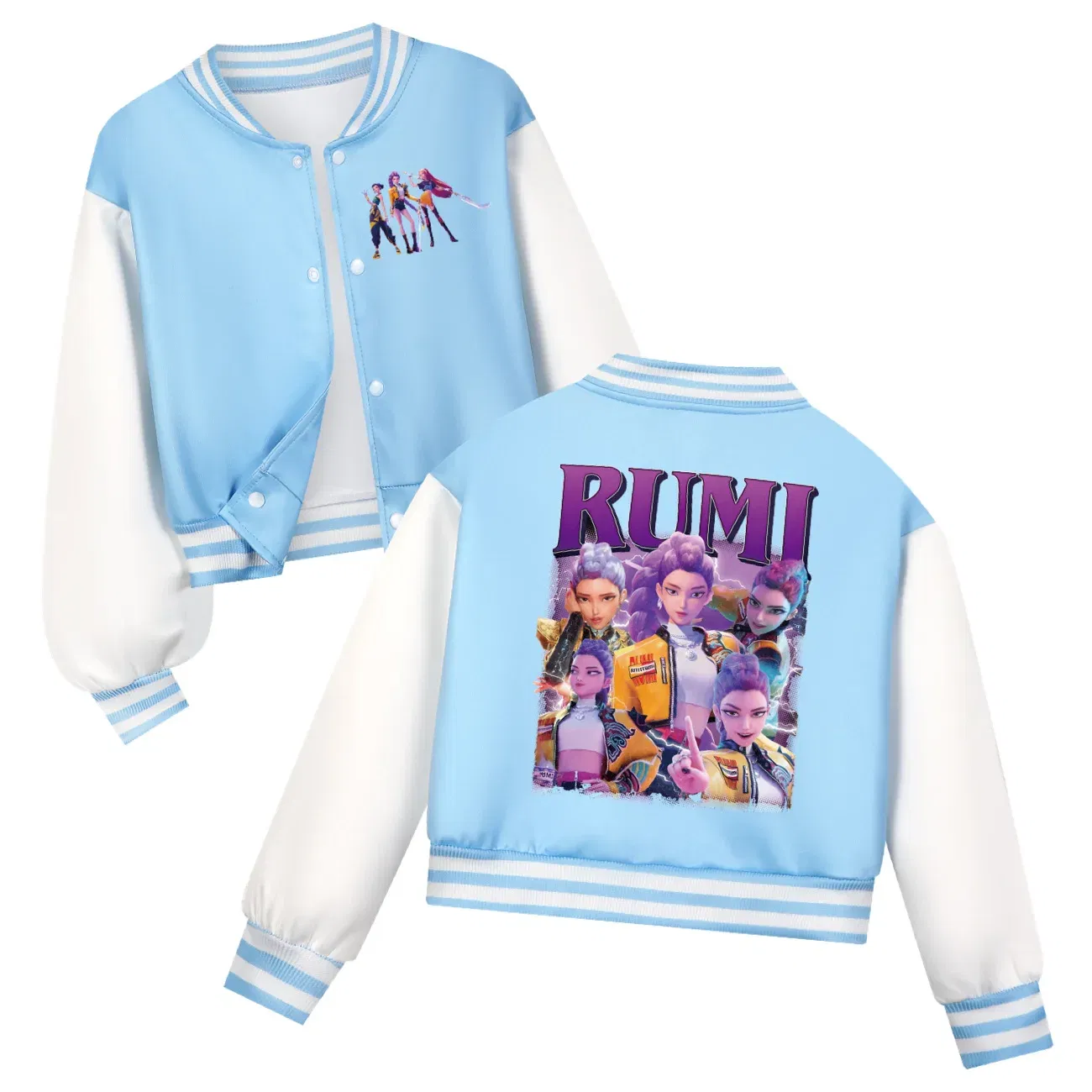 Color: black, Kid Size: 2T - Kids KPop Demon Hunters Huntrix Clothes Boys Baseball Uniform Spring Autumn  Girls Baby Casual Hoodies Children Costume