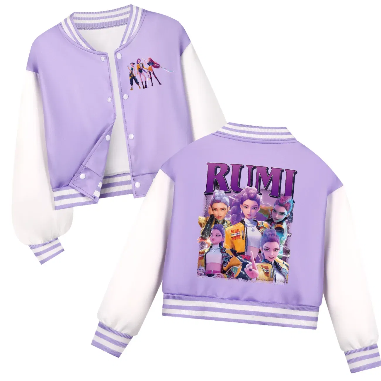 Color: black, Kid Size: 2T - Kids KPop Demon Hunters Huntrix Clothes Boys Baseball Uniform Spring Autumn  Girls Baby Casual Hoodies Children Costume