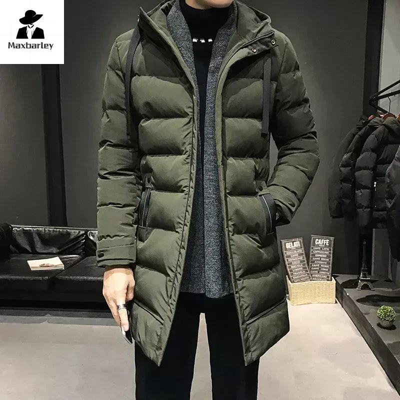 Color: Blue, Size: 7XL - Men Long Down Jackets Winter Coats Chaquetas Hooded Casual Winter Parkas High Quality Male Green Warm Parkas Coats Size 8XL