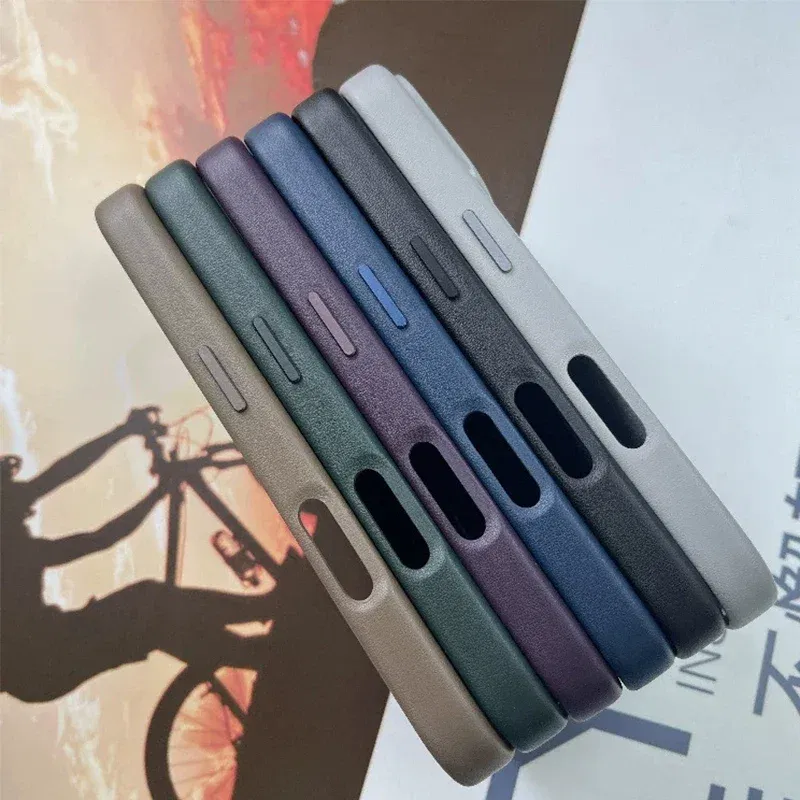 Material: ABS, Color: army green - Original Apple Leather With Magsafe Case For iPhone 16 Pro Max 16 Plus Case Wireless Charging Magnetic Cover 16Pro With Box