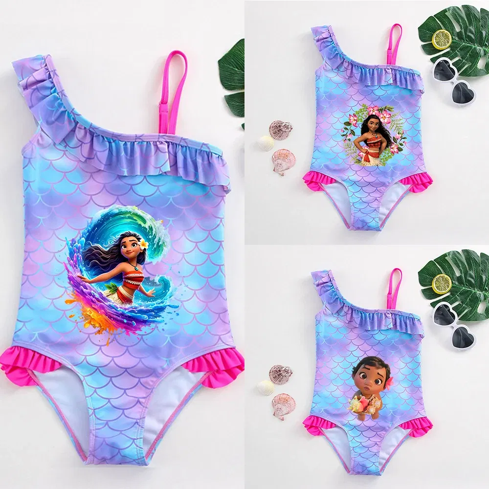 Color: Silver, Kid Size: 9M - Moana Baby Girl Mermaid Fish Scale Print Swimsuit One-Piece Swimwear Toddler Bathing Suit Beach Outfit