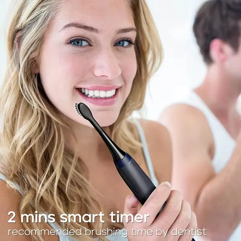 Color: Yellow - Toothink Electric Toothbrush Smart Timing Tooth Brush Rechargeable Teeth Clean Whitening Sonic Toothbrush With Replacement Head