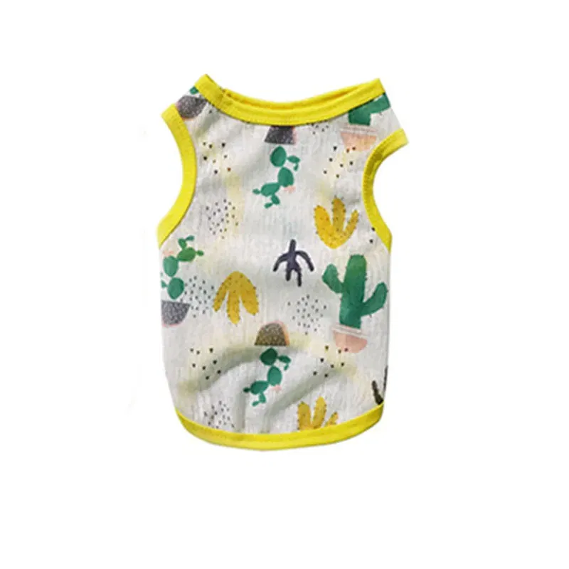 Color: Pink, Size: XS - Summer Dog Vest Ultra Thin Breathable Mesh Cloth Pet T-shirt for Small Dogs Cute Cartoon Print Puppy Cat Cheap Clothes Costumes
