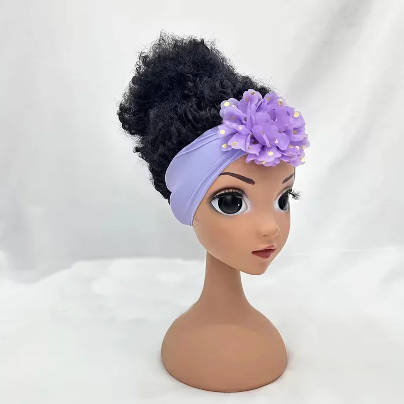 Color: Lavender, Ships From: CHINA - Popular Beauty Girls Full Head Feel Like Human Hair Wig for Kids Girls Synthetic Headband Wigs Soft Breathable Wigs for Baby