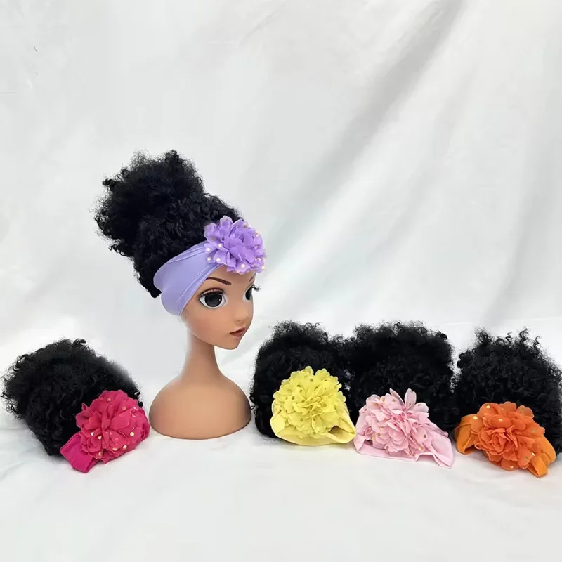 Color: Lavender, Ships From: CHINA - Popular Beauty Girls Full Head Feel Like Human Hair Wig for Kids Girls Synthetic Headband Wigs Soft Breathable Wigs for Baby