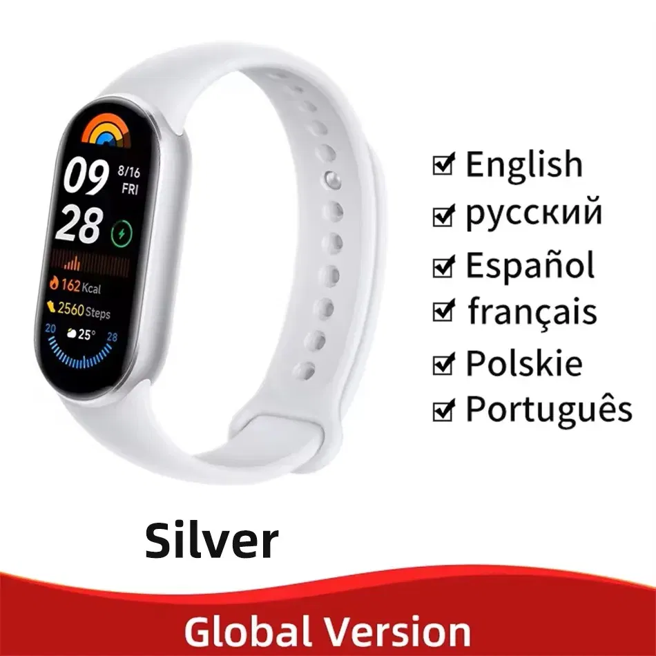 Color: PEACOCK BLUE, Ships From: CHINA - New! Global Version Xiaomi Band 9 Mi Smart Bracelet 9 Color AMOLED 1.62" Ultra 21 Days Battery Life Miband Wrist Watch Blood