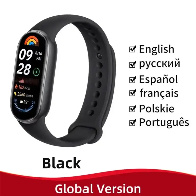Color: PEACOCK BLUE, Ships From: CHINA - New! Global Version Xiaomi Band 9 Mi Smart Bracelet 9 Color AMOLED 1.62" Ultra 21 Days Battery Life Miband Wrist Watch Blood