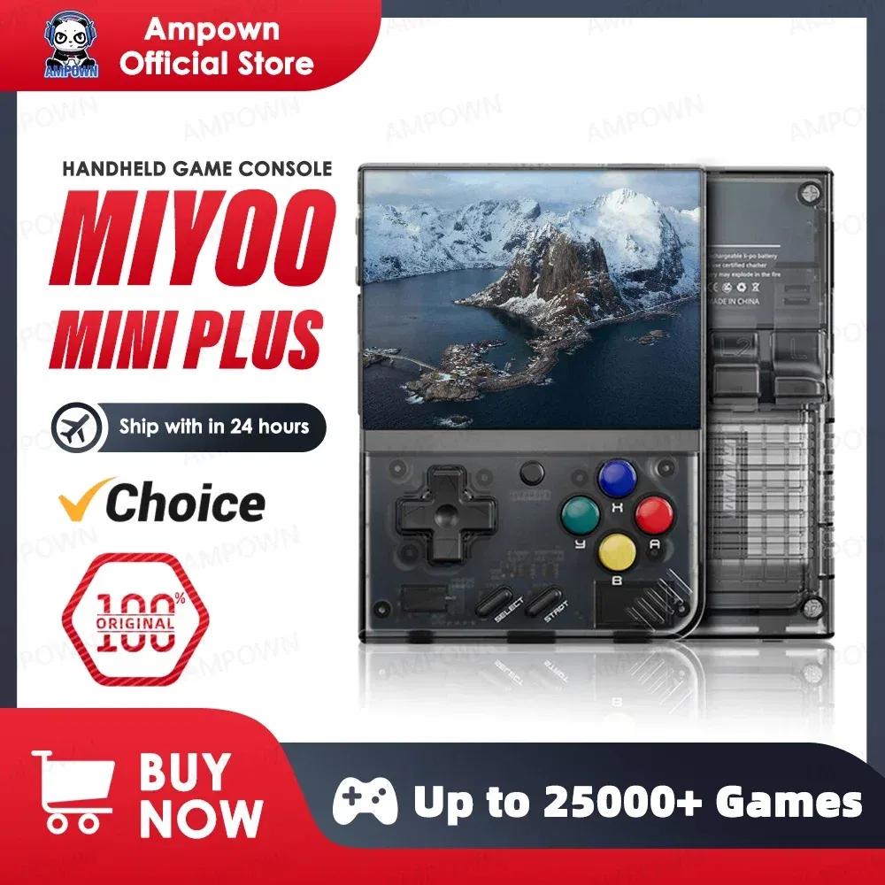 Color: Rose Gold, Bundle: Bundle 2 - MIYOO Mini Plus Portable Retro Handheld Game Console V2 Mini+ IPS Screen Classic Video Game Console Linux System Children's Gift