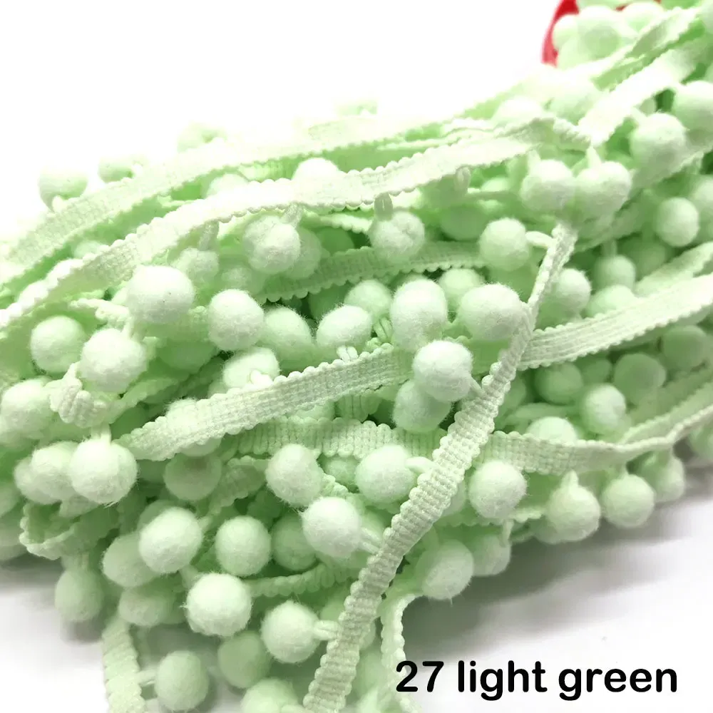Color: blackish green, Size: M - 1-5yard Pom pom Fringe Lace Ribbon Pompom Trim Ball Fabric DIY Sewing Tassel Lace Kintted Fabric Handmade DIY Craft Accessorie