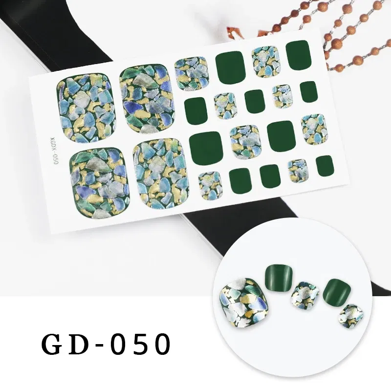 Color: DEEP BLUE - Colorful Nail Stickers Foot Shiny Glitter Nails  Charms Full Cover Self-Adhesive Nail Polish Stickers for Nails Art
