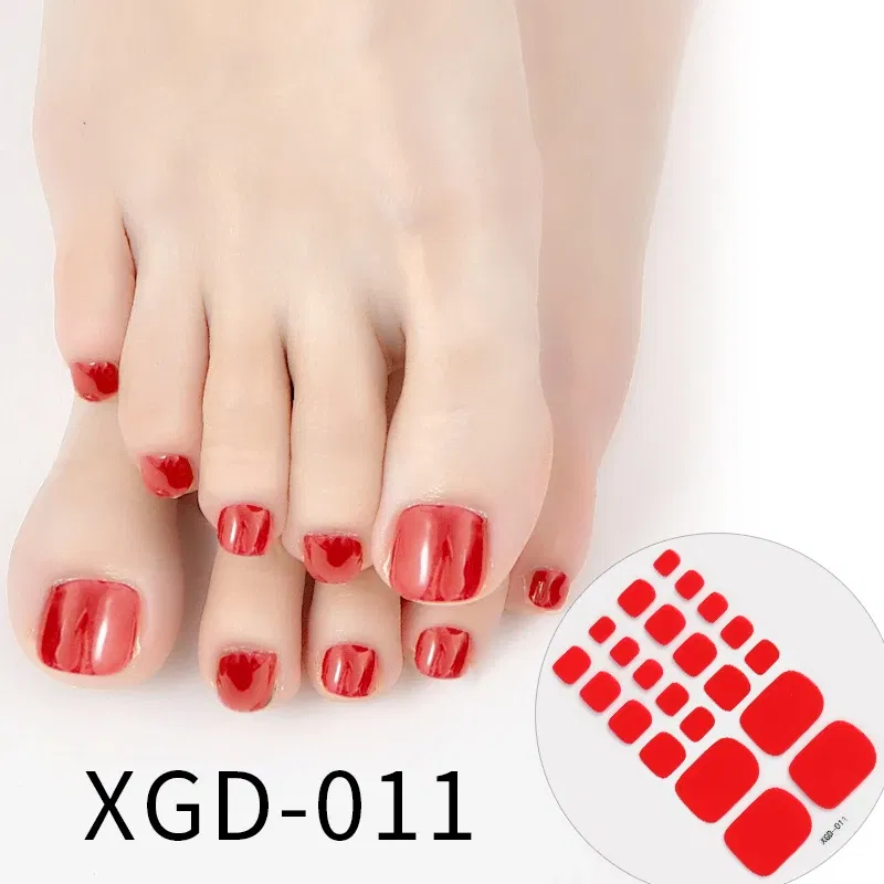 Color: DEEP BLUE - Colorful Nail Stickers Foot Shiny Glitter Nails  Charms Full Cover Self-Adhesive Nail Polish Stickers for Nails Art