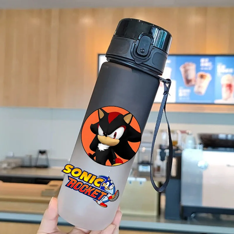 Color: Blue - new Sonic the Hedgehog Frosted Progressive Color Water Child Cup Outdoor Large Capacity Sport Flip Cover Drinking Birthday gift