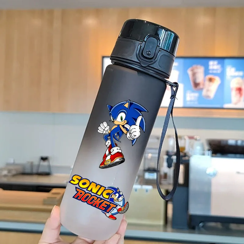 Color: Blue - new Sonic the Hedgehog Frosted Progressive Color Water Child Cup Outdoor Large Capacity Sport Flip Cover Drinking Birthday gift