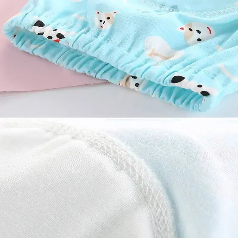 Color: Pink, Size: XL - 4pc/Lot Cotton Training Pants Panties Waterproof Cloth Diapers Reusable Toolder Nappies Baby Underwear