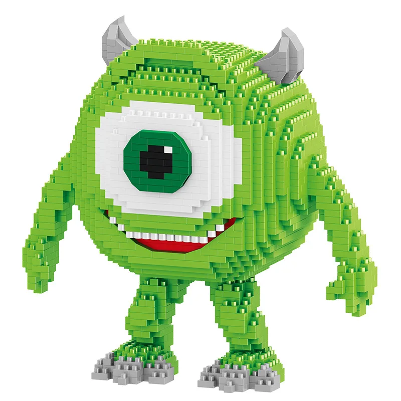 Color: green, Size: S - Monster University Micro Building Blocks James Mike Model Anime Diamond Mini Brick Figure Toy For Christmas Gift
