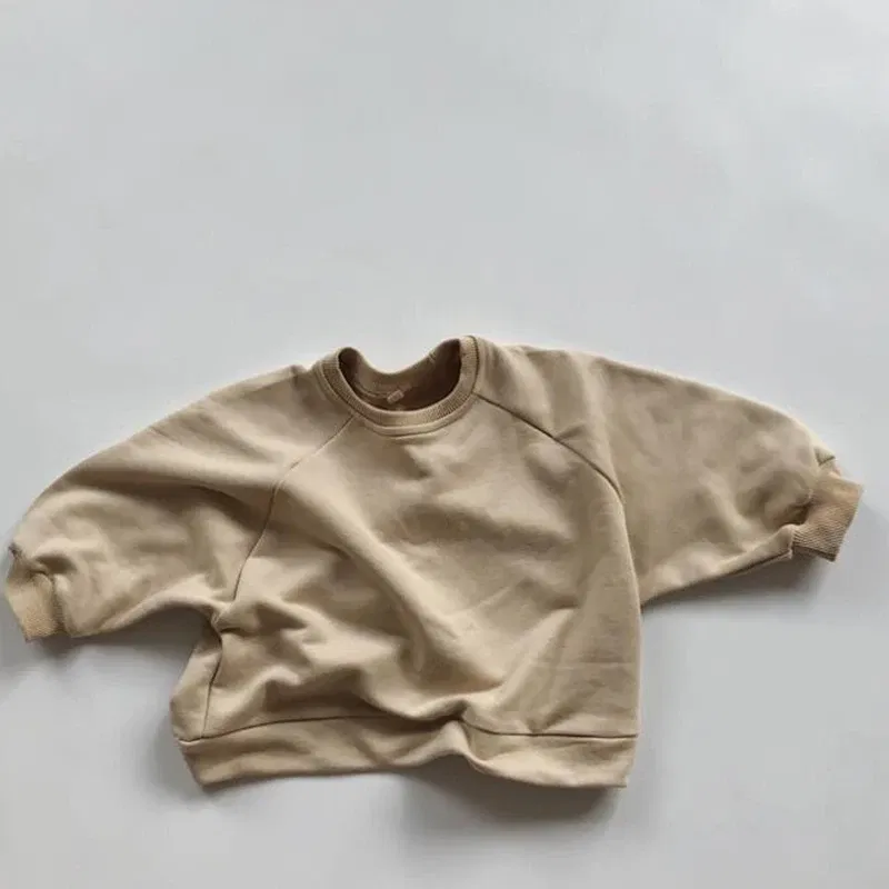 Color: SKY BLUE, Kid Size: 12M - Children Clothing Japan Korean Style Autumn Spring  Baby Girls Boys Casual Long Sleeve Sweatshirts T-shirt Kids Pullover Tops