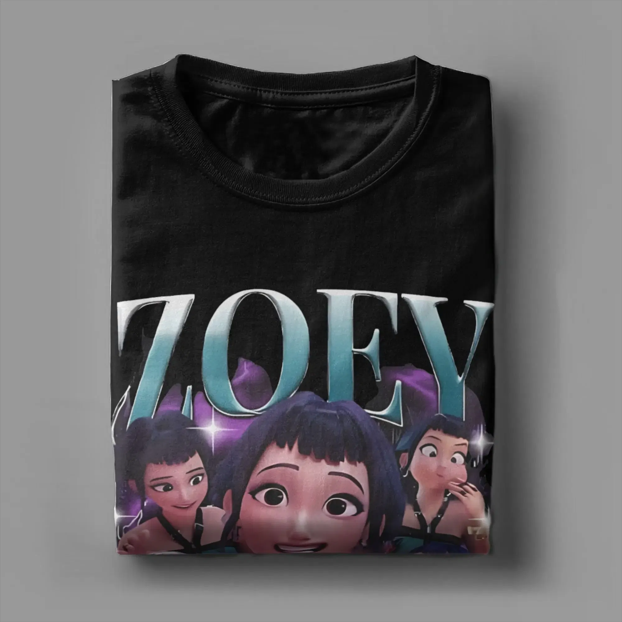 Color: Navy Blue, Size: XXXL - Men Women T-Shirts Kpop Demon Hunters Zoey Huntrix Amazing Cotton Tees Short Sleeve  T Shirt O Neck Clothes Printing