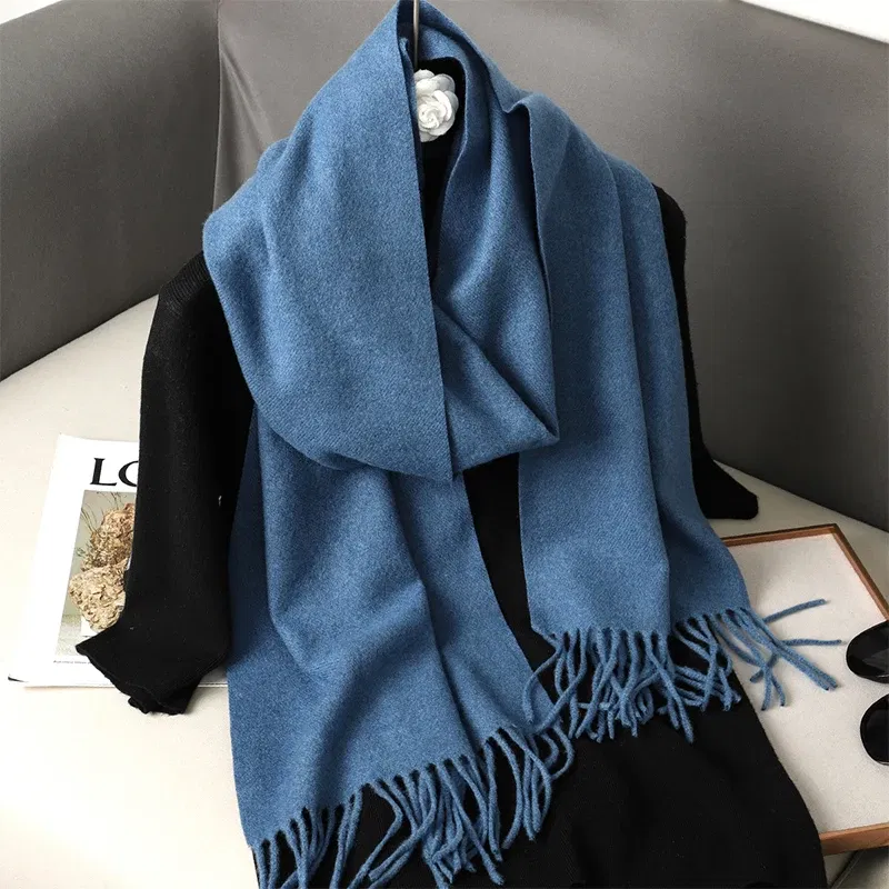 Color: camel - New 62 Color Winter Scarf For Women Long Warm Cashmere Scarves Hijab Solid Lady Shawl Wrap Female Pashmina Bandana Head Scarfs