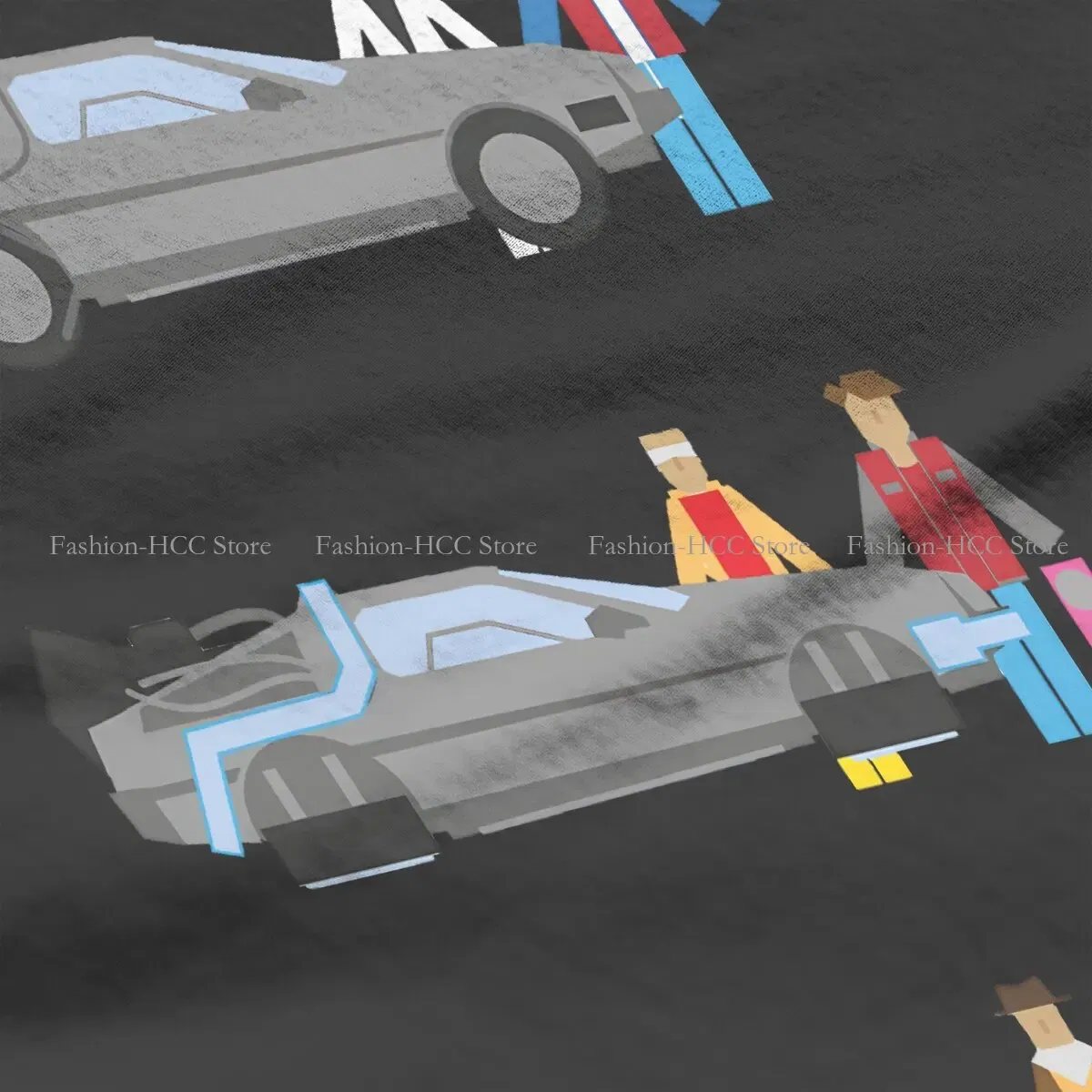 Color: black, Size: L - Delorian Hip Hop Polyester TShirt Back To The Future Style Tops Leisure T Shirt Female Tee