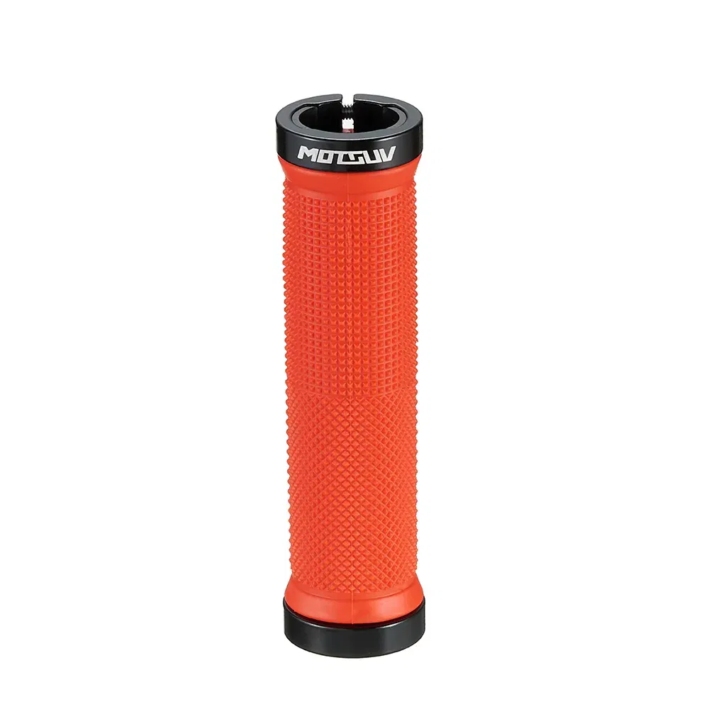 Color: Orange - MOTSUV Bicycle Grips MTB Cycling Alluminium Alloy Lockable Handle Grip Anti Slip Grips for MTB Bike Handlebar Bicycle Parts