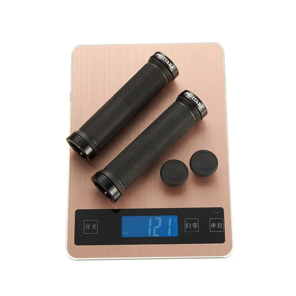 Color: Orange - MOTSUV Bicycle Grips MTB Cycling Alluminium Alloy Lockable Handle Grip Anti Slip Grips for MTB Bike Handlebar Bicycle Parts