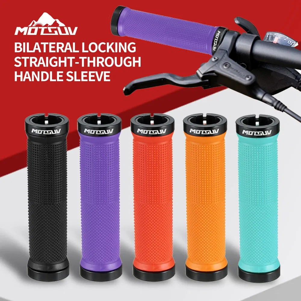 Color: Orange - MOTSUV Bicycle Grips MTB Cycling Alluminium Alloy Lockable Handle Grip Anti Slip Grips for MTB Bike Handlebar Bicycle Parts