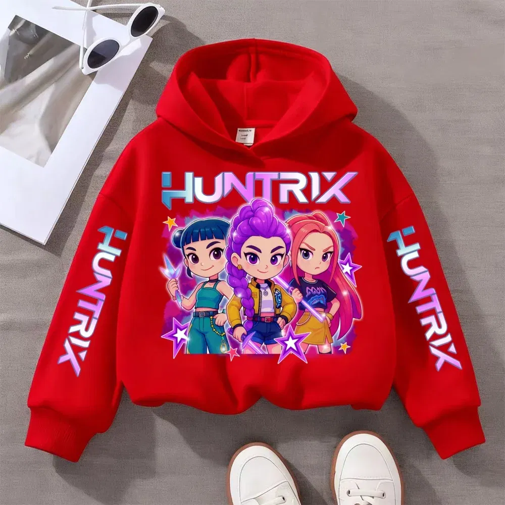 Color: GRAY, Kid Size: 5 - Witch Hunter Group Zoey Cosplay Costume Girls Womens Halloween Party Costumes Demon Hunter Idol Girl Group Colours Casual Hoodie