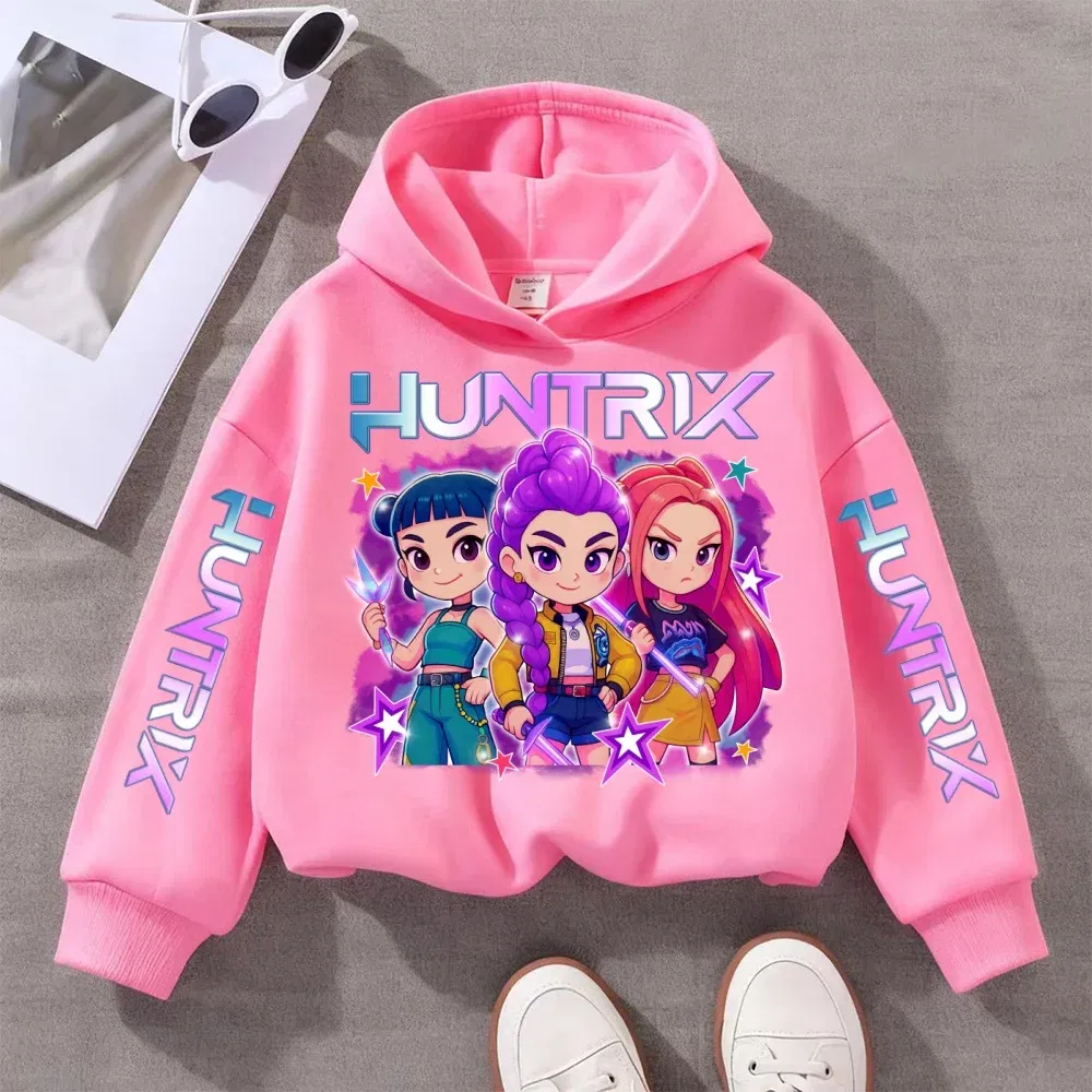 Color: GRAY, Kid Size: 5 - Witch Hunter Group Zoey Cosplay Costume Girls Womens Halloween Party Costumes Demon Hunter Idol Girl Group Colours Casual Hoodie