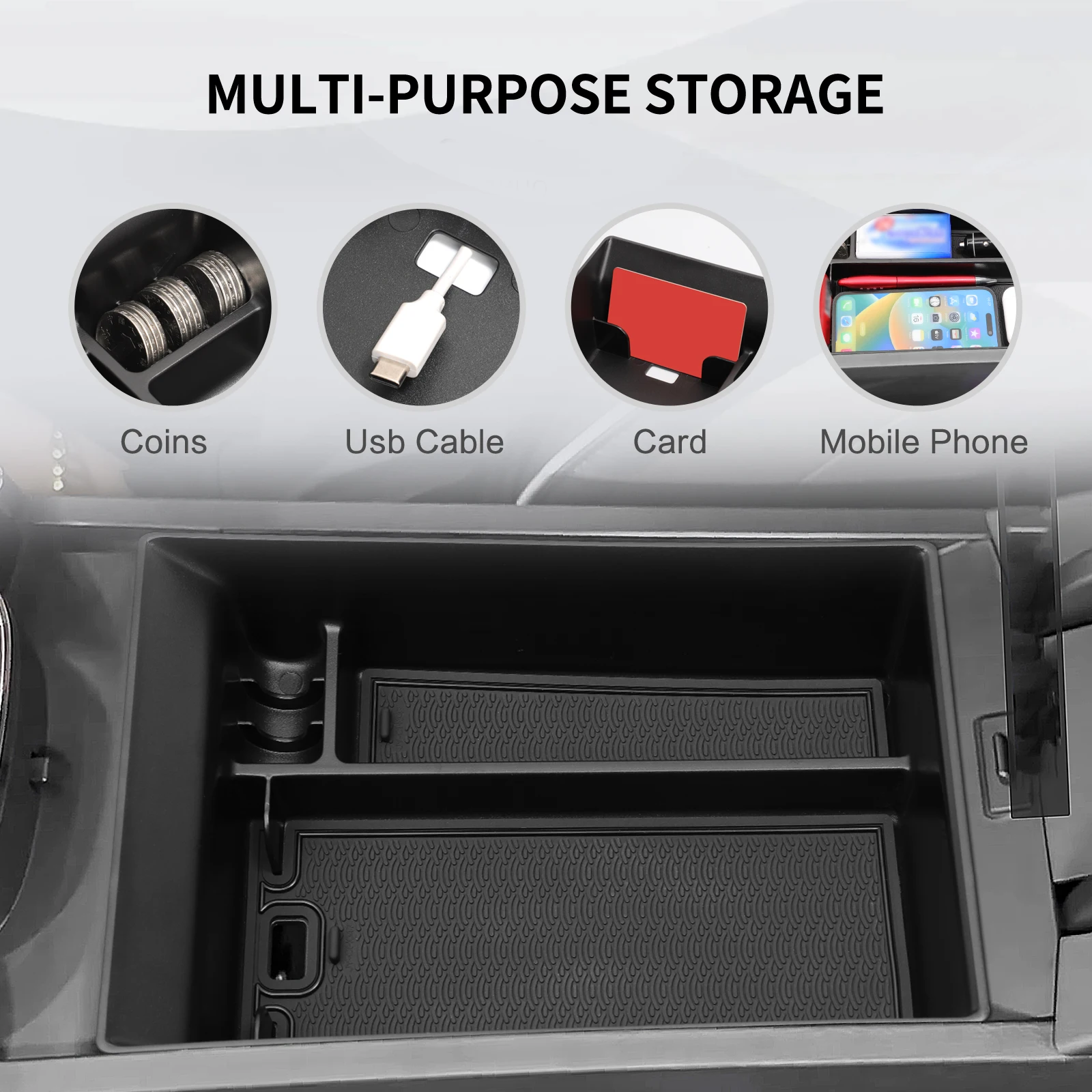 for Chery OMODA C5 EV 2024-2025 Car Armrest Storage Box Organizer Case Auto Interior Accessories Center Console Storage Tray