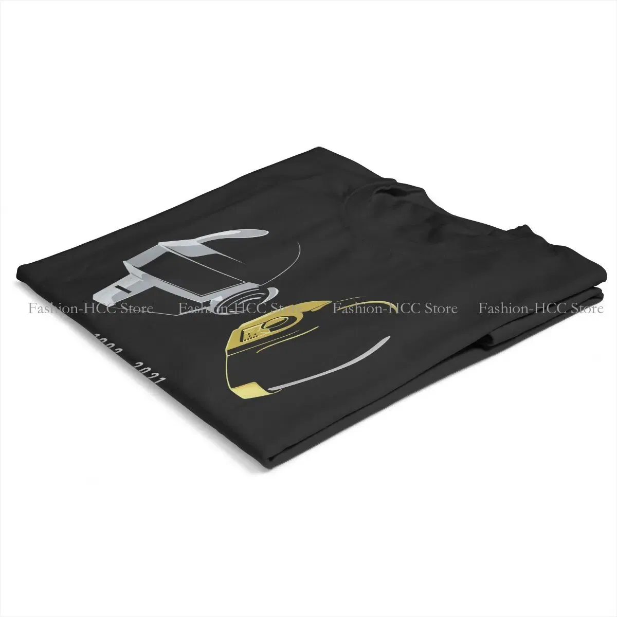 Color: WHITE, Size: XXL - Daft Punk Electronic Music Band Polyester TShirts Tribute Helmet Art Essential Distinctive Women's T Shirt Hipster Tops