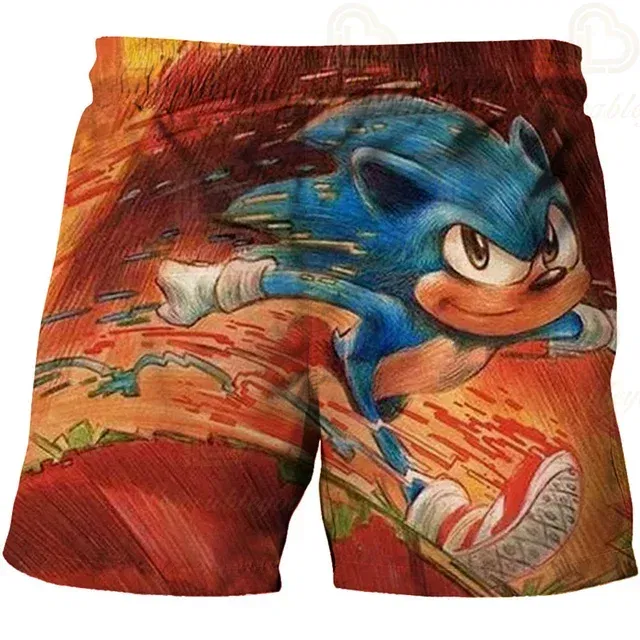 Color: Blue, Kid Size: 4T - New Anime Kids Sonic Shorts Fashion Boys Girls Clothes Harajuku Cute Baby Cartoon Casual Summer Boy Boy Beach Pants