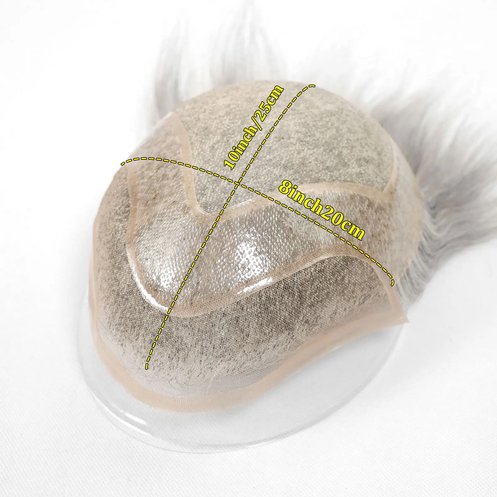 Toupee Color: 20#, Toupee Density: 120%, Length: 6 inches, Toupee Size: 8x10 - #1B80 Grey Breathable Lace Front Male Wig Human Hair Piece Natural Hairline Lace&Mono&PU Men Toupee Men's Replacement Prosthesis