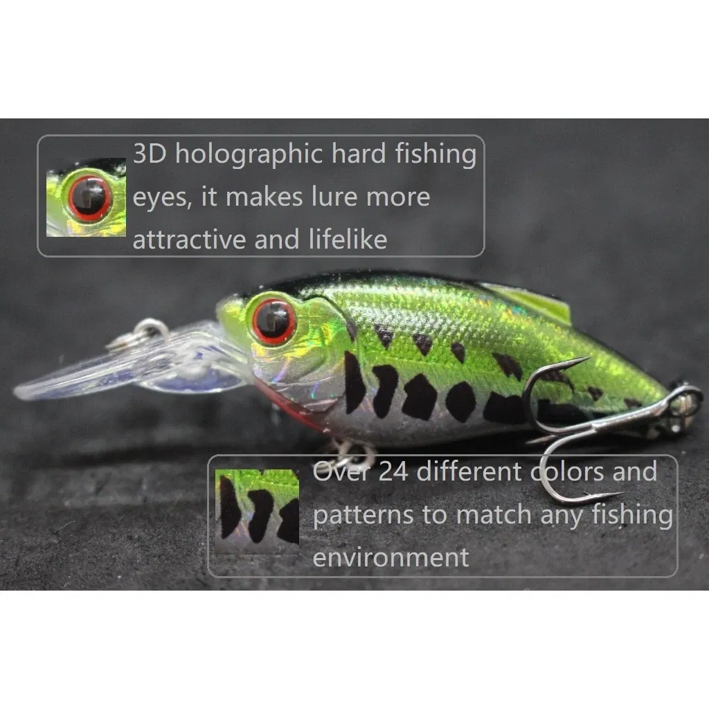 Color: Flash Silver - wLure Fishing Lure Wobbler 9.4g 7cm Loud Rattling Weight Transfer to Make Longer Casting 2 #6 Treble Hooks ABS Construction C647