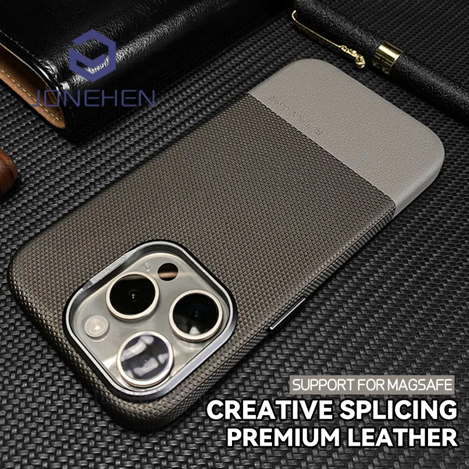 Color: Blue, Material: PC + TPU - Luxury Hit Color Wireless Charge For MagSafe Premium Leather Case For iPhone 16 Plus 15 14 13 Pro Max Alloy Len Shockproof Cover