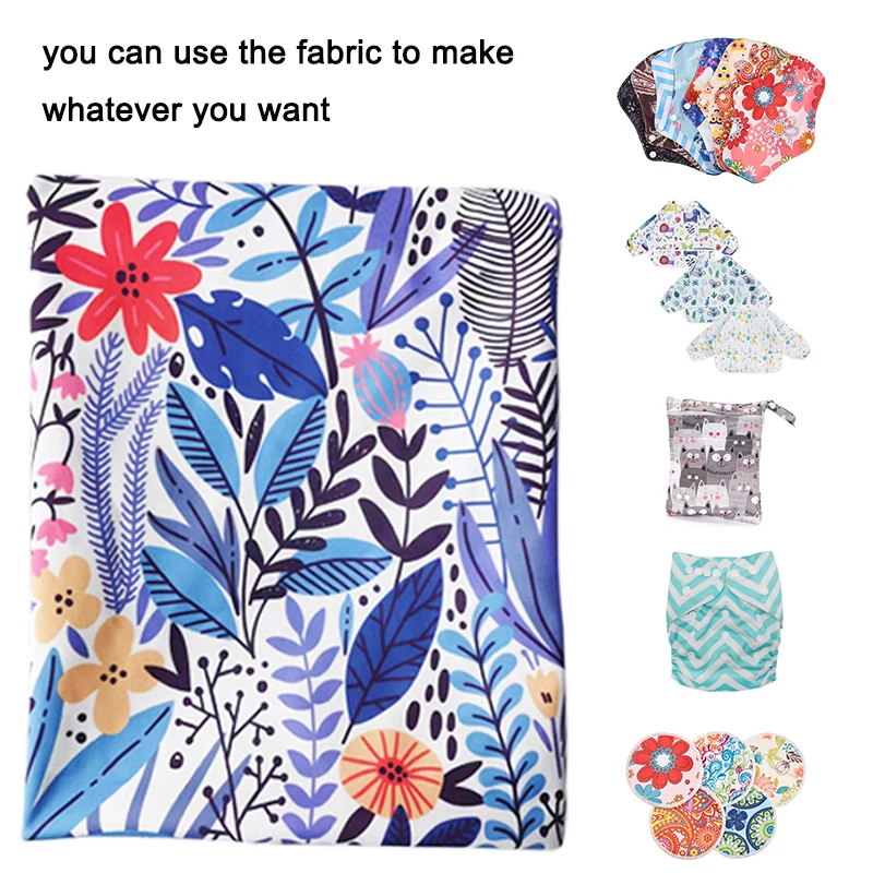 Color: multi, Size: NB - Washable Waterproof TPU Handmade Polyester Fabric Printed PUL Material for High Quality Cloth Diaper Menstrual Pads DIY Sewing