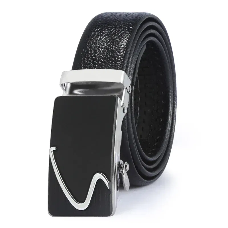 Color: PURPLE, Belt Length: 110cm - Man PU Leather Belt High Quality Men Business Belt Golden Automatic Buckle Waist Buckle Rhinestone Decoration Males Luxury Belt