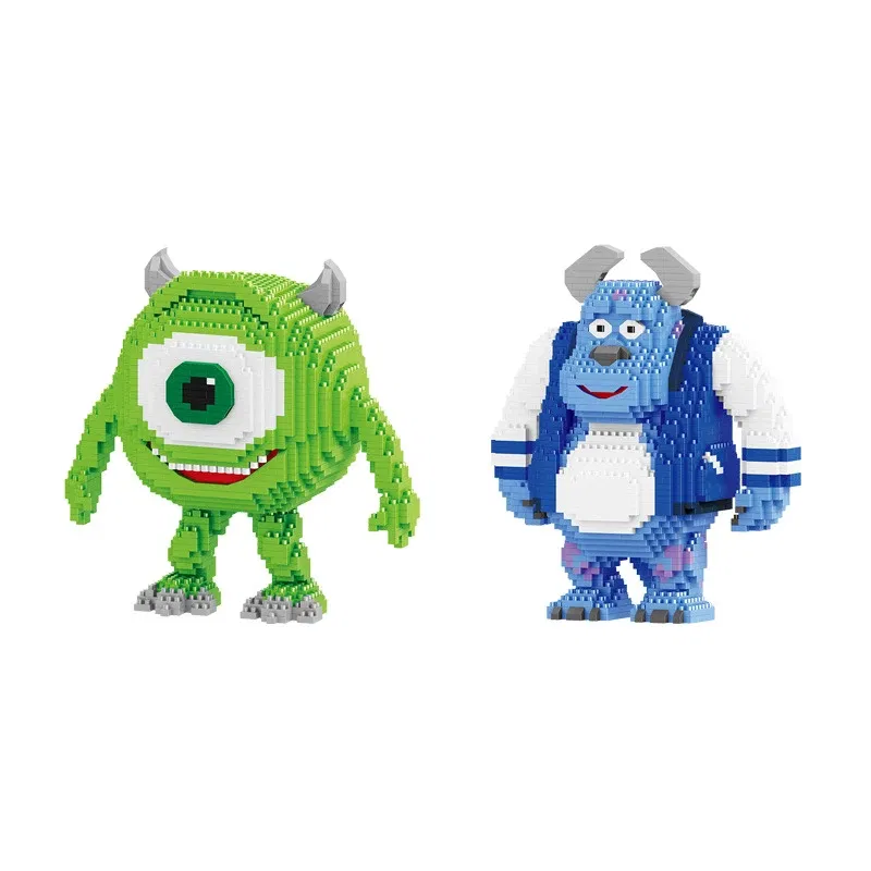Color: Wood, Size: M - Monster University Micro Building Blocks James Mike Model Anime Diamond Mini Brick Figure Toy For Christmas Gift