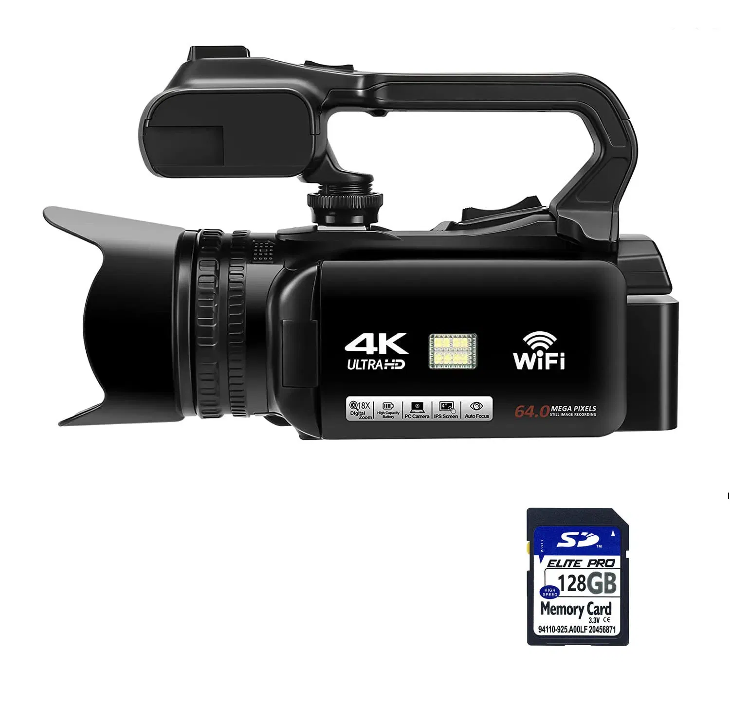 Bundle: Bundle1, Color: green, Ships From: CHINA - Top 4.0"Touch Screen Digital Video Camera YouTube Camcorder 4K Ultra HD camera 64MP Streaming Camera