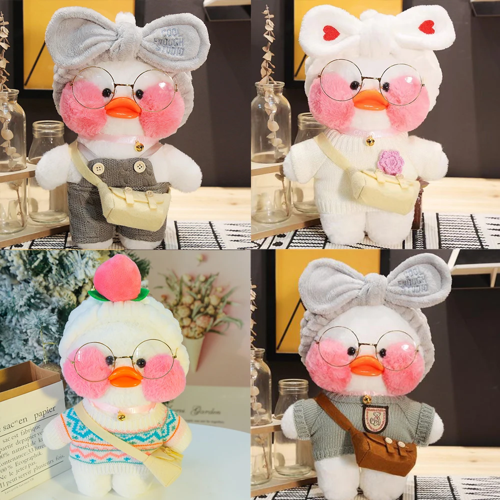 Color: Silver, Height: 11cm-30cm - 30cm Kawaii Lalafanfan Duck Plush Toy Cartoon Lalafanfan Duck Doll Soft Stuffed Animal Plushie Birthday Gifts For Girl Children