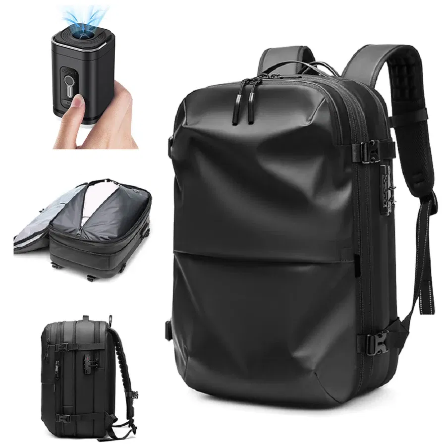 Color: plum - Men Travel Backpack vacuum compression 17 inch Laptop Backpack Business Large Capacity school Backpack Expanded Hiking backpack