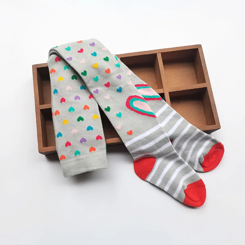 Color: GRAY, Size: L - 1 PCS Autumn Winter Children Stripe Pantyhose Stockings Baby  Girls Christmas Tights Kids Masquerade Party  Children's Clothes