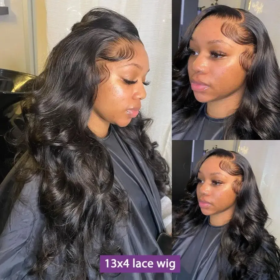 Color: Natural Color, Ships From: CHINA, Stretched Length: 16inches, Density: 150% - Body Wave 4x4 Glueless HD Lace Closure Wigs For Women 13x4 13x6 Human Hair Wig Brazilian Transparent Lace Front Wig Pre Plucked