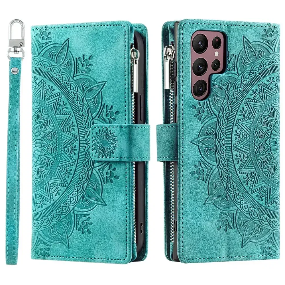 Color: Pink, Material: Vinyl - S24 Ultra S23 Plus S 22 CrossBody Strap Zipper Wallet Case for Samsung Galaxy S22 S23 FE S21 S20 23 24 Ultra Note 20 Book Cover