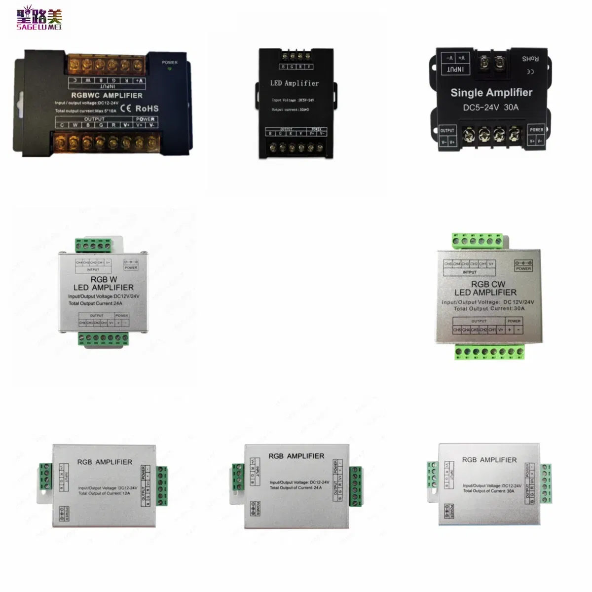 Color: Yellow - DC5V12V/24V Single Color/RGB/RGBW/RGBWW RGB+CCT LED Amplifier Controller 12A/24A/30A/50A 1CH/3CH/4CH/5CH Strip Power Repeater
