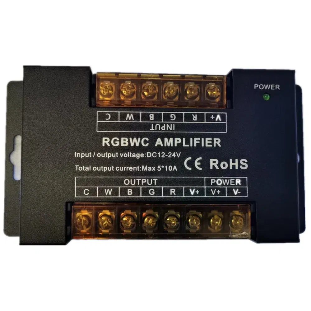 Color: Yellow - DC5V12V/24V Single Color/RGB/RGBW/RGBWW RGB+CCT LED Amplifier Controller 12A/24A/30A/50A 1CH/3CH/4CH/5CH Strip Power Repeater